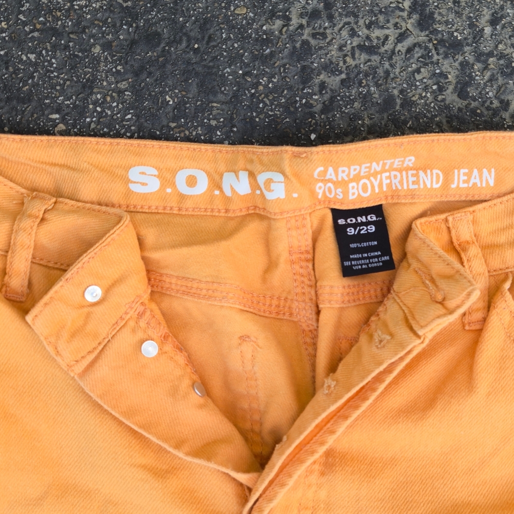 S.O.N.G. Carpenter 90s Boyfriend Jeans - Orange
